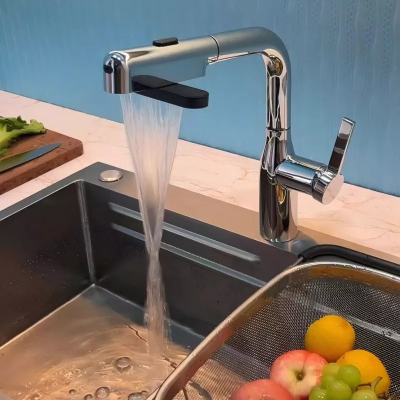 Кухненски кран с повдигащ се цифров дисплей
